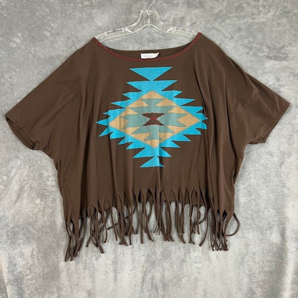 Tasha Polizzi Poncho Tee Womens OS Southwestern Aztec Boho Rodeo Americana